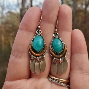 Blue Apatite Dangle Earrings